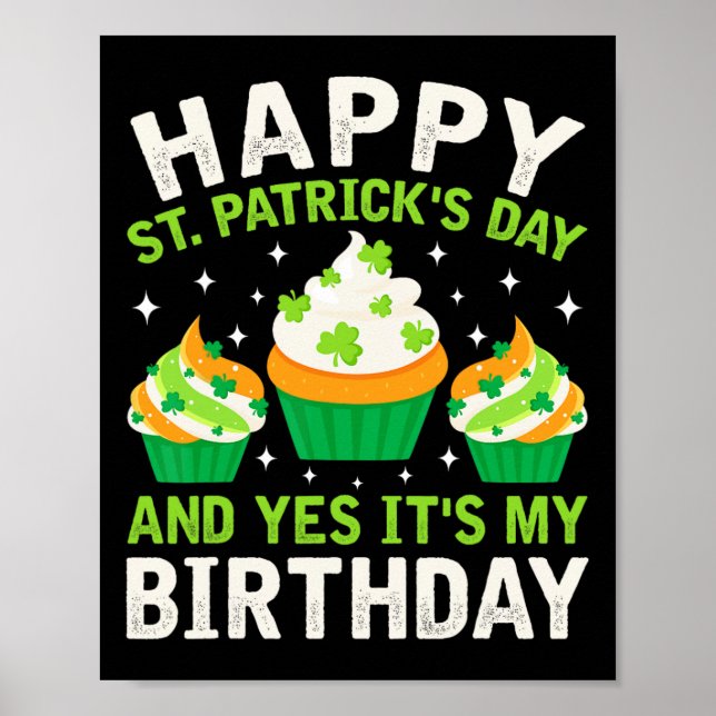 Affiche Joyeux Jour de la Saint Patrick Anniversaire Saint (Devant)