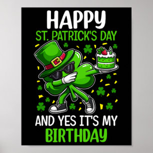 Affiche Joyeux Jour de la Saint Patrick Anniversaire Shamr