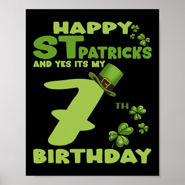 Affiche Joyeux Jour de la Saint Patrick et oui c'est mon 7 (Devant)