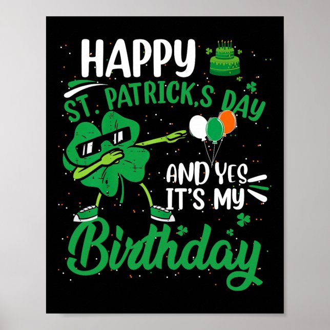 Affiche Joyeux Jour de la Saint Patrick Shamrock de fête d (Devant)
