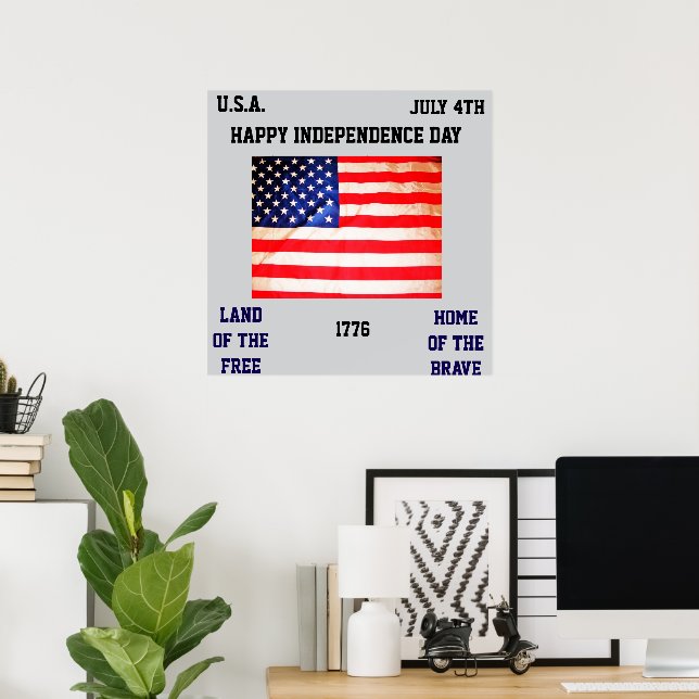 Affiche JOYEUX JOUR DE L'INDÉPENDANCE (Bureau à domicile)