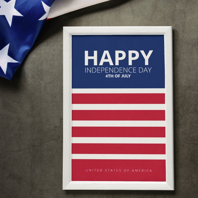 Affiche Joyeux Jour de l'Indépendance 14 juillet (Happy Independence Day 14th july)