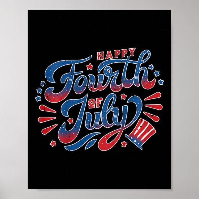Affiche Joyeux Jour de l'Indépendance 4 juillet Enfants (Devant)