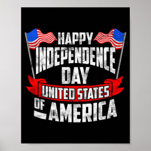 Affiche Joyeux jour de l'indépendance de l'Amérique