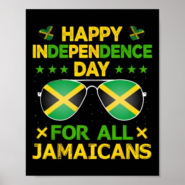 Affiche Joyeux Jour de l'Indépendance Pour Tous Les Jamaïc (Devant)