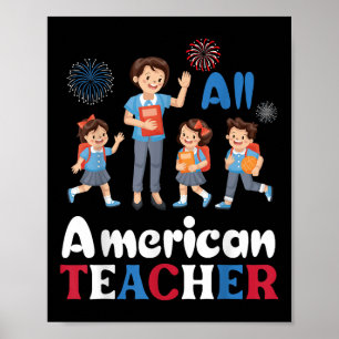 Affiche Joyeux Jour de l'Indépendance Tous les enseignants