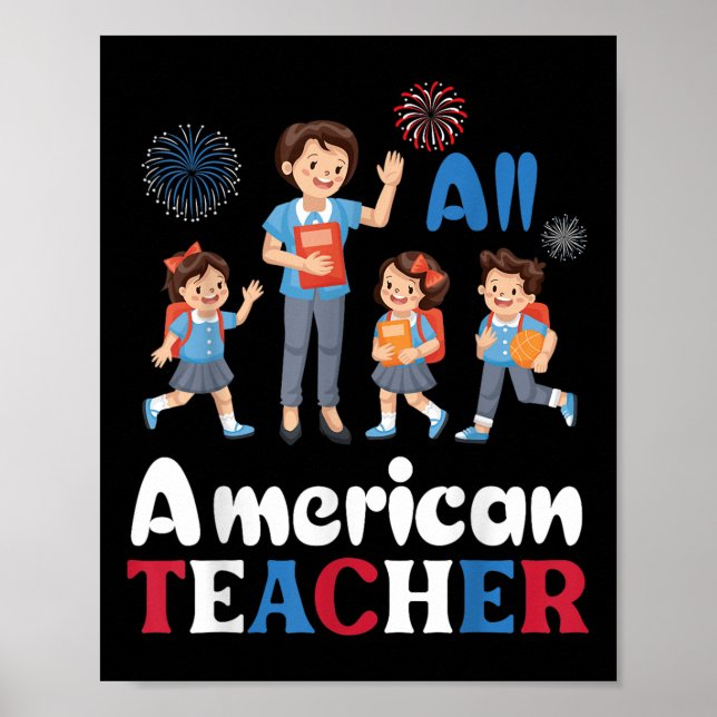 Affiche Joyeux Jour de l'Indépendance Tous les enseignants (Devant)