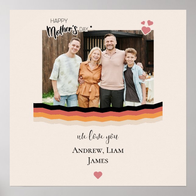 Affiche Joyeux jour de mère nous t'aimons (Devant)