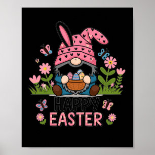 Affiche Joyeux Jour de Pâques 2025 Bunny Gnome