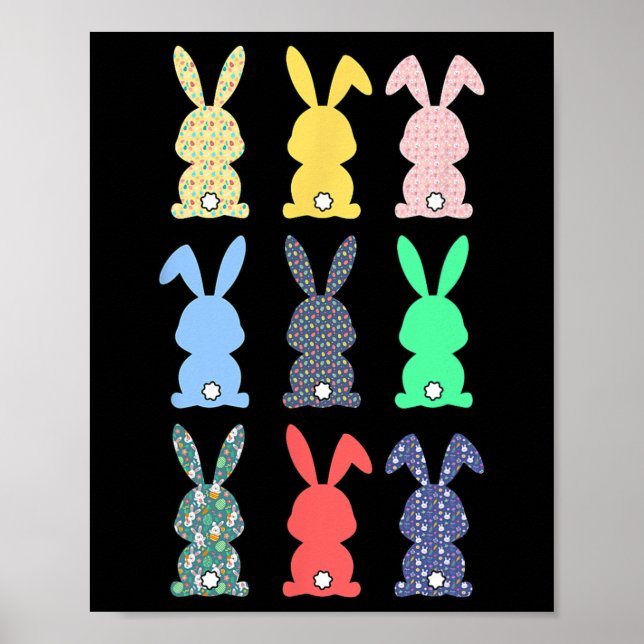 Affiche Joyeux jour de Pâques Bunny lapin lapin Lover Enfa (Devant)