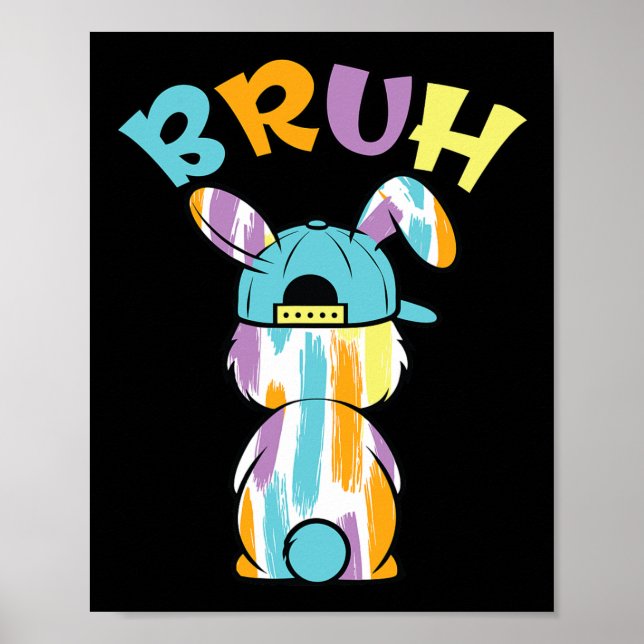 Affiche Joyeux jour de Pâques drôle de lapin de Pâques col (Devant)