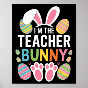 Affiche Joyeux jour de Pâques Je suis Le Professeur Bunny