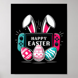 Affiche Joyeux jour de Pâques Lapin Jeux vidéo Garçons Fil