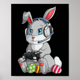 Affiche Joyeux jour de Pâques Lapin Œuf Drôle Garçons Fill