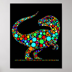 Affiche Joyeux jour de points colorés Dinosaure garçons to