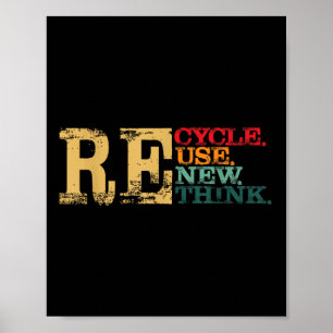 Affiche Joyeux Jour des terres Recycle Réutiliser Renouvel