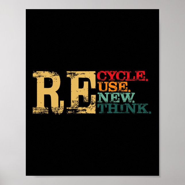 Affiche Joyeux Jour des terres Recycle Réutiliser Renouvel (Devant)