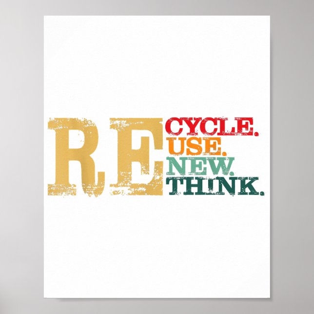 Affiche Joyeux Jour des terres Recycle Réutiliser Renouvel (Devant)