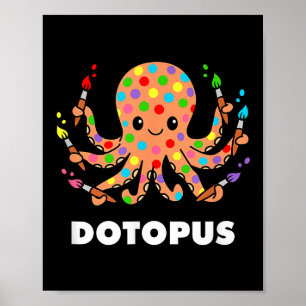 Affiche Joyeux Jour Dot Octopus Dotopus Funny Pun Animal