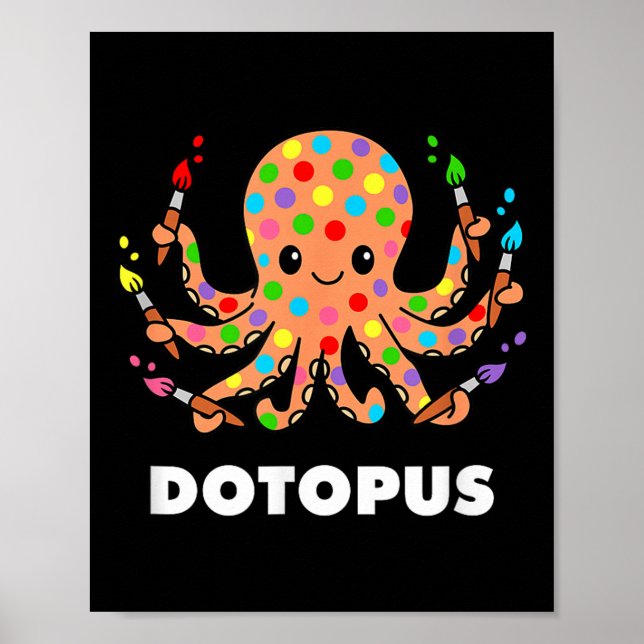 Affiche Joyeux Jour Dot Octopus Dotopus Funny Pun Animal (Devant)