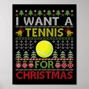 Affiche Joyeux Jour Je Veux Un Tennis Pour Noël Vilain Noë