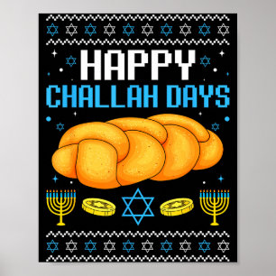 Affiche Joyeux jours de Challah Noël dégueu Hanukkah