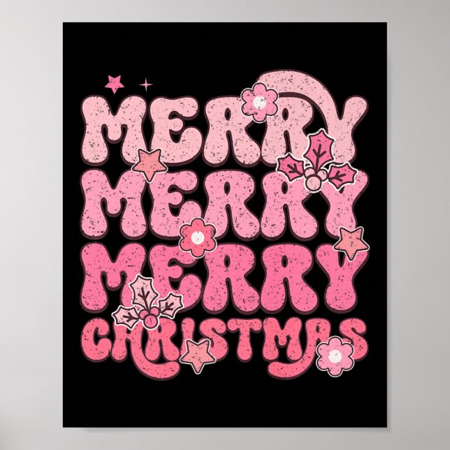 Affiche Joyeux Joyeux Joyeux Noël Festivité (Devant)