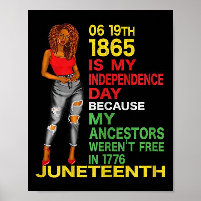 Affiche Joyeux JunetDix Est Ma Fête De L'Indépendance Libr (Devant)