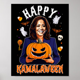 Affiche Joyeux Kamalaween Citrouille Harris Halloween Élec