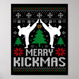 Affiche Joyeux Kickmas Karaté Jiu Jitsu Noël dégueulasse X