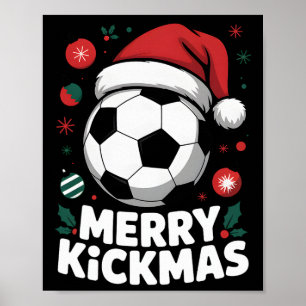 Affiche Joyeux Kickmas Noël Santa Football Ll Graphique Ki