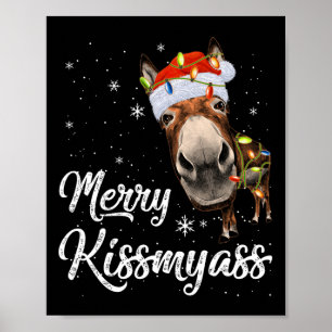 Affiche Joyeux Kissmy Donkey Sarcastique Noël Funny Pajama
