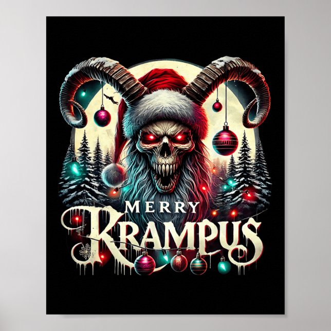 Affiche Joyeux Krampus Noël Krampus Vient En Ville (Devant)