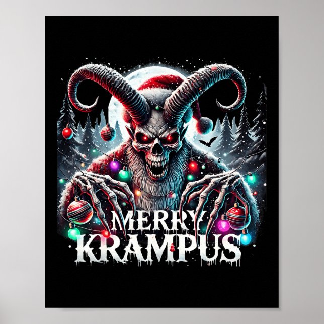 Affiche Joyeux Krampus Noël Krampus Vient En Ville (Devant)