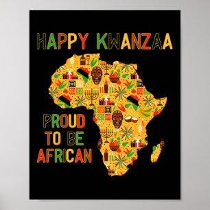 Affiche Joyeux Kwanzaa Africa Map 7 Principles Celebration