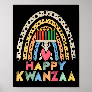 Affiche Joyeux Kwanzaa Arc-en-ciel afro-américain frais de