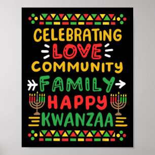 Affiche Joyeux Kwanzaa célébrant l'amour Commune Famille H