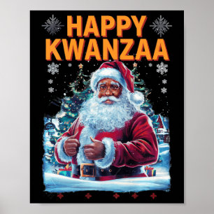 Affiche Joyeux Kwanzaa Joyeux Noël Africain Américain Hoi
