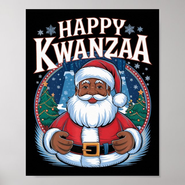 Affiche Joyeux Kwanzaa Joyeux Noël Africain Américain Hoi (Devant)