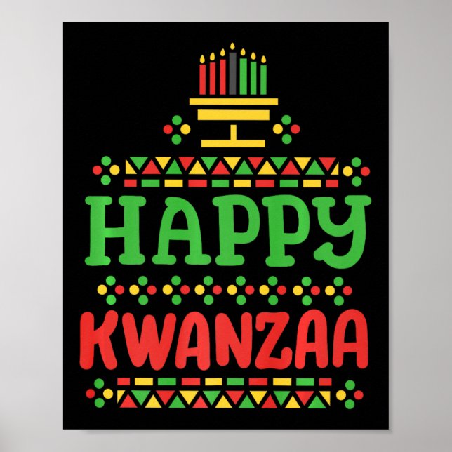 Affiche Joyeux Kwanzaa Joyeux Noël Hommes afro-américains (Devant)