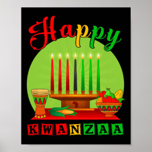 Affiche Joyeux Kwanzaa Kinara Sept Bougies Principes De K
