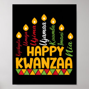 Affiche Joyeux Kwanzaa Kinara Sept Bougies Principes De K