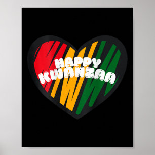 Affiche Joyeux Kwanzaa Kinara-sept bougies Principes de K