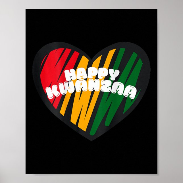 Affiche Joyeux Kwanzaa Kinara-sept bougies Principes de K (Devant)