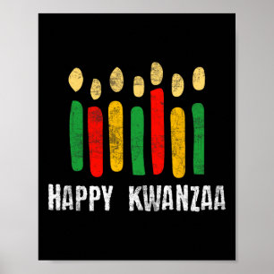 Affiche Joyeux Kwanzaa Kinara Sept Bougies Principes De K
