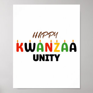 Affiche Joyeux Kwanzaa Kinara-sept Principes De Kwanzaa U
