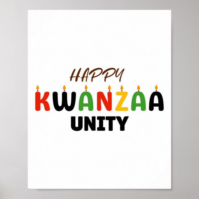 Affiche Joyeux Kwanzaa Kinara-sept Principes De Kwanzaa U (Devant)