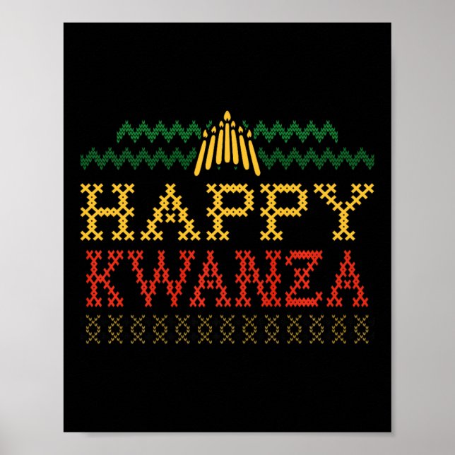 Affiche Joyeux Kwanzaa Noël Black Heritage Hommes de vacan (Devant)