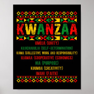 Affiche Joyeux Kwanzaa Pyjama Kinara Principes Bougies Pan