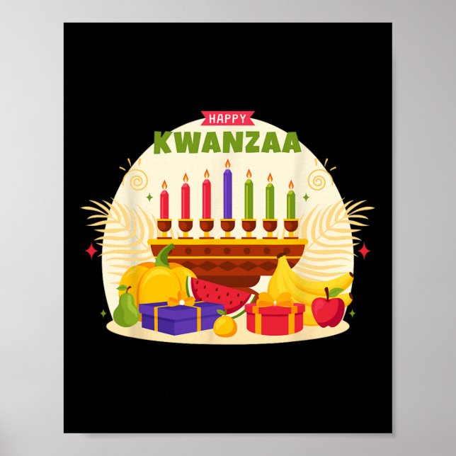 Affiche Joyeux Kwanzaa Sept Principes De Kwanzaa Kinara M (Devant)